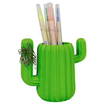 Creative Cactus писалка притежателя многофункционални настолни съхранение грим четка кутия молив организатор пот канцеларски