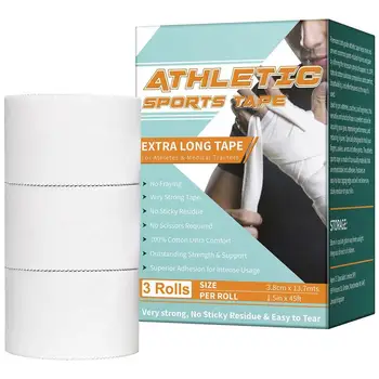Атлетична спортна лента Водоустойчива мускулна лента 1.5inchx45ft Еластична спортна лента за вдигане на тежести поддържа мускулите и ставите за коляното