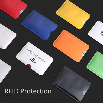  10pcs прост случаен цвят RFID защита карта покритие удебелен калай фолио материал банка карта предотвратяване на откраднат неточен удар карта ръкав