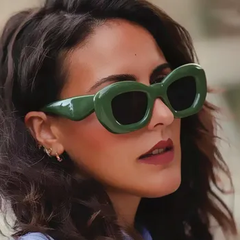 Реколта сгъстяване бутер квадратни слънчеви очила за жени нова модна марка бонбони цвят Y2k секси слънчеви очила женски елегантни нюанси