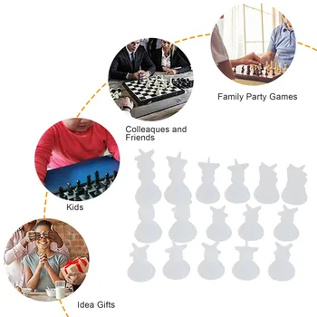 Шахматна форма за смола Силиконова шахматна смола Форма Шахматен кристал Епоксидно леене Форми за DIY занаяти Правене на подарък за рожден ден
