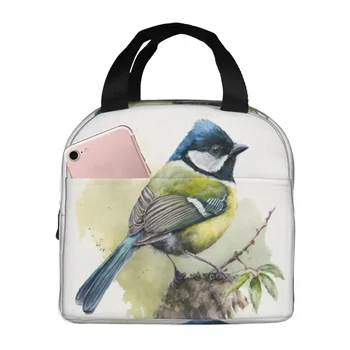 British Garden Birds Chaffinch Изолирани чанти за обяд Торбички за пикник Термичен охладител Кутия за обяд Обяд Tote за жени Работа Деца