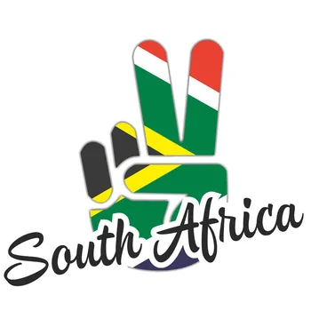 Южна Африка флаг отразяващ победа пръст кола аксесоари кола-стикер стикер за броня прозорец лаптоп друго превозно средство KK16 * 13cm