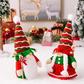 1Pc Коледа безлична кукла двойка елф дълго брадати Gnome кукла орнаменти Коледа декорации за дома Navidad Natal подаръци 2024
