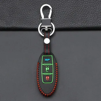 Нов светещ капак за ключ за автомобил за Nissan Leaf Micra Qashqai J11 J10 X Trail T32 Versa Note Patrol Key Fob Cover Аксесоари