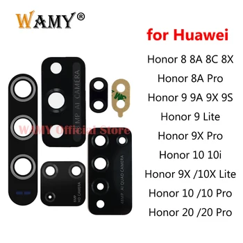 Оригинален нов стъклен обектив за задна задна камера за Huawei Honor 8 8X 8A 8S 8C 9 10 10X Lite V9 9X 9C 9S 10i V10 Play 20 Pro 20i 20S