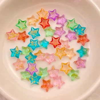 50Pcs смесени нокти изкуство смола карикатура блестящи звезди талисмани кристали DIY занаят за нокти 3D декорации бижута
