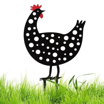 1бр Великден пиле кокошка за Великден градинарство орнаменти двор изкуство открит градина задния двор тревата колове градина кокошка