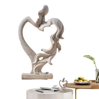 Чело целувка статуя двойка фигурка романтична абстрактна модерна декоративна статуята на целувката за бюро кабинет декорация на дома