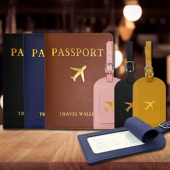 Passport Cover PU кожа мъж жени пътуване паспорт притежател с кредитна карта притежателя случай портфейл протектор капак случай