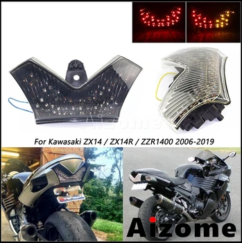 Мотоциклет задна светлина LED мигач спирачка стоп светлина интегрирани задни светлини за 2006 Kawasaki нинджа ZX14 ZX14R ZZR1400 2006-2009