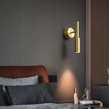 Кратко LED лампа за стена 3 цветна температура затъмняване нощни светлини въртящи се за салон спалня четене осветление злато черно четене