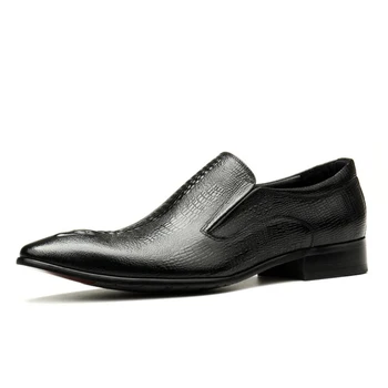 Ръчно изработени мъжки сватбени обувки Оксфорд обувки черно синьо естествена кожа плоска рокля обувки крокодил модел лято бизнес официални мокасини