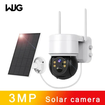 WJG слънчеви панели с камера външна wifi слънчева камера HD CCTV IP66 Водоустойчиво нощно виждане PIR човешко откриване Слънчева камера