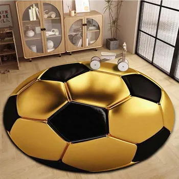 3D карикатура футбол футбол кръг килим голяма площ килими хол спалня диван декорация детска игра нехлъзгащ етаж мат