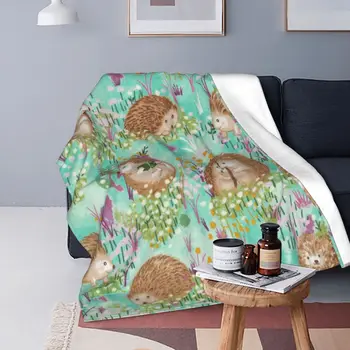 Таралеж одеяло руно есен/зима сладък животински преносим топло хвърлят одеяло за дома диван плюшени тънки юрган