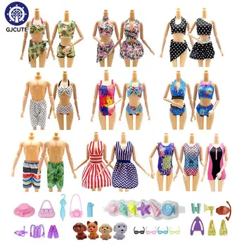 Lovely Doll Бански костюми Dollhouse Бански костюми Дрехи за играчки Миниатюрни бански мини плажни екипи Shell водолазна екипировка Аксесоари за плуване