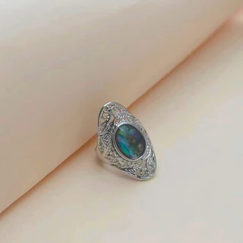 2024 Нов ретро цветен скъпоценен камък сребърен цвят модел пръстен за жени уникален дизайн персонализирани прости дами парти тенденция бижута