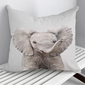 бебе слон цветни хвърлят възглавници възглавница покритие на диван дома декор 45 * 45 см 40 * 40 см подарък калъфка Cojines дропшипинг