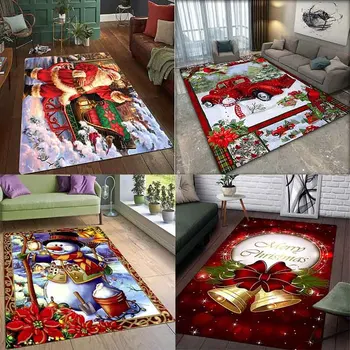 Адаптивни Коледа Poinsettia снежен човек килим хол Начало диван маса площ спалня нощно легло мат