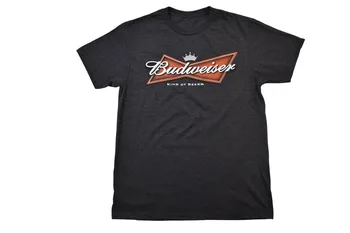 Anheuser-Busch Mens Bud Budweiser Кралят на бирите Въглен Хедър риза New M дълги ръкави