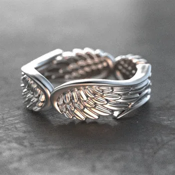 Evimi сребърен цвят ангел крила пръстен за жени момиче перо пънк реколта бижута рожден ден подарък дропшипинг