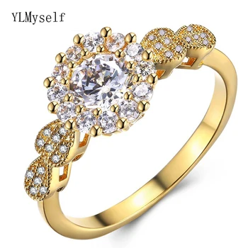 Елегантен кръг CZ пръстен сърце дизайн мед метал с недвижими родий / злато покритие бърза доставка прекрасни бижута бижута за жени