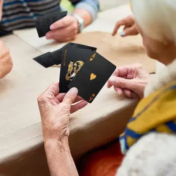 Фолио тесте карти Комплект от 54 водоустойчиви покер карти с ясен печат Творчески подаръци за семейно взаимодействие Празнично събиране