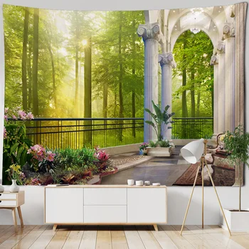3D пейзажно отпечатан гоблен Хипи бохемско изкуство естетика декорация на дома стая стена декорация одеяло фон кърпа