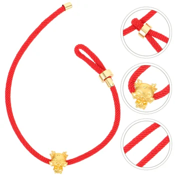 гривна Wufulong кабел гривни въже за жени прост стил дракон червена защита мис