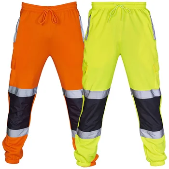 Мъжка работна униформа Дъна Безопасност Пот панталони Раирани отразяващи панталони Свободни мъжки панталони за джогинг Джогъри Пачуърк работно облекло