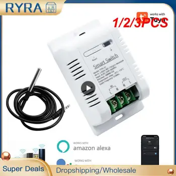 1 / 2 / 3PCS Wifi Ds18b20 температурен сензор в реално време монитор Tuya Smart Rf433 интелигентен термостат температурен превключвател глас