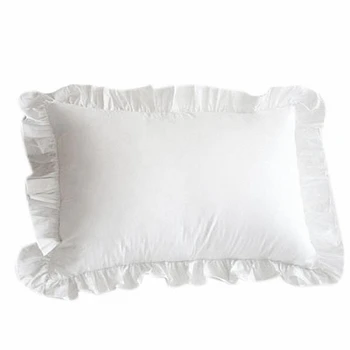 100% памук къдрава калъфка разрошена възглавница покритие бяла калъфка за възглавница