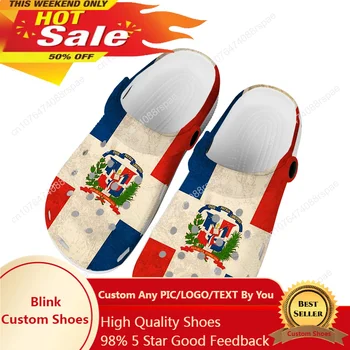 Доминиканска република Флаг Начало Сабо Персонализирани водни обувки Мъжки женски тийнейджър обувки градина запушване дишаща плаж дупка чехли