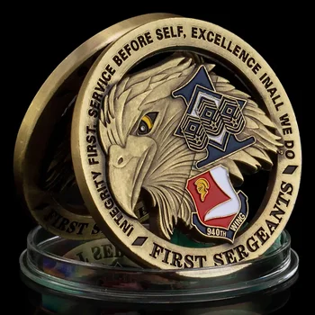  САЩ 940-то крило първи сержант сувенирна монета Американски ветеран военновъздушни сили военни мед покритие възпоменателна монета