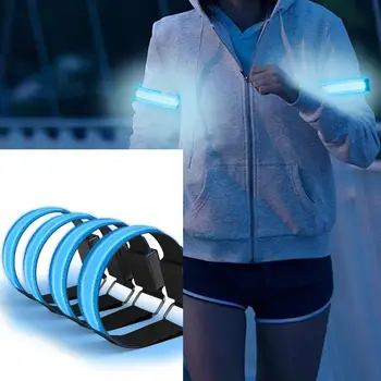 Светеща лента за ръка Подгряващи устройства Run LED мигаща нощна безопасност светлина нагоре лента за ръка фитнес ръка ръкав отразяващи спортни маншети