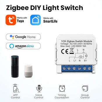 Tuya Smart За Zigbee Switch Модул 2 Way Control Smart Home 1/2/3/4 Gang DIY прекъсвач за дистанционно управление на Google Home APP