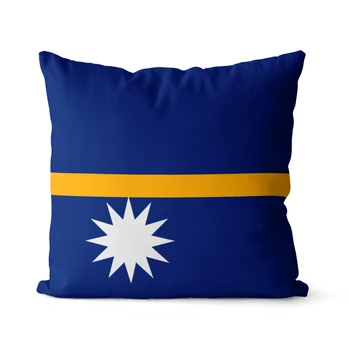 Wuzidream Знамето на Науру възглавница покритие декорация възглавница случай декоративни хвърлят възглавница покритие за диван възглавница покритие