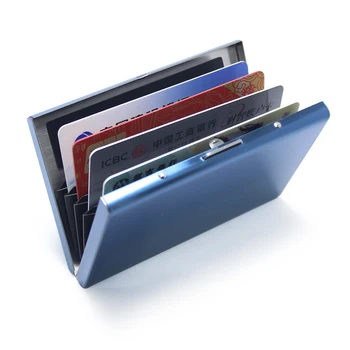 6 Слотове за карти Метален калъф Притежател на лична карта за пътуване Кредитна карта Защита на визитната картичка Тънък анти-кражба държач за карти от неръждаема стомана