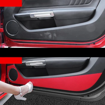 QHCP кола врата страна анти-ритник стикер въглеродни влакна анти-мръсни врати защитно фолио за Ford Mustang 2015 2016 2017 2018 2019 2020
