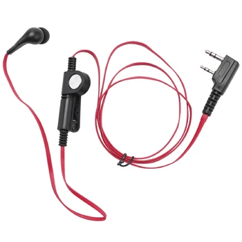 Retail 4X 2 пинов юфка стил слушалки K щепсел слушалка слушалки за Baofeng Uv5r Bf-888S Uv5r радио червен проводник