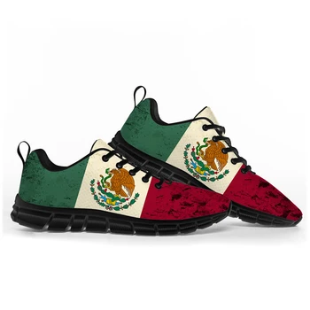 мексикански флаг спортни обувки мъжки жени тийнейджър деца деца маратонки мексико случайни потребителски висококачествени двойка обувки