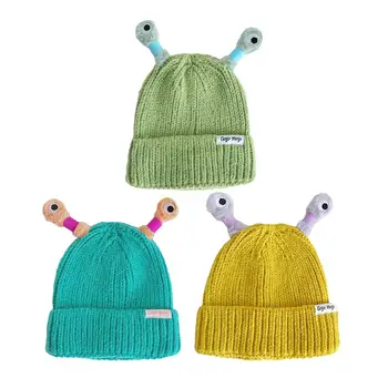 Little Monster плетена шапка Зимна шапка Лека топла мека плетена шапка Възрастни Дете за фестивали Парти на открито Къмпинг Рождени дни