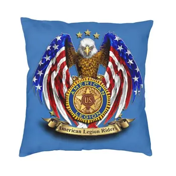 American Legion Riders Logo Throw Pillow Case Декор Начало Диван Възглавница Cover Square Pillowcase Двустранен печат