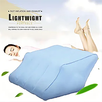 1pcs Footrest Leg Pillow Надуваема преносима възглавница за крака PVC Flocked Cushion Travel Home Office Лека възглавница за почивка