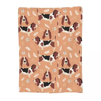 Comfort Brown Basset Hound Dog Blanket Merch Bed Декоративни хвърляния и одеяла Супер мека фланела за офис