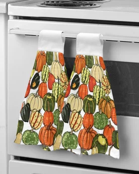 Ръчно рисувани тикви Кърпи за ръце за баня Абсорбираща микрофибърна кухненска кърпа Прибори за хранене Кърпа за почистване