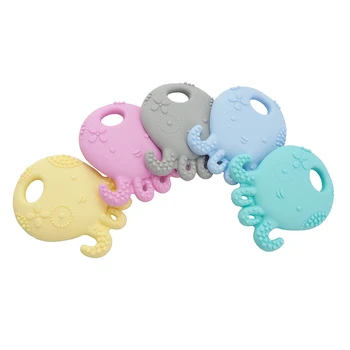 Chenkai 10PCS Бебешки силиконови октоподи с форма на чесалки BPA Free Bady Animals Никнене на зъби DIY Nursing Tooth Training Toys For Kids