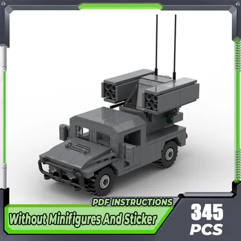 Военни превозни средства Moc строителни блокове HMMWV AN / TWQ-Avenger Модел Технически тухли DIY събрание играчка за подарък за деца