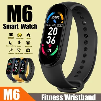 M6 Smart Watch Цветен екран Броене на стъпки Multi Sport Mode Напомняне за съобщения Фотография Музика Дистанционно управление Smart Band
